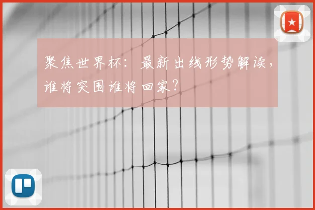 聚焦世界杯：最新出线形势解读，谁将突围谁将回家？
